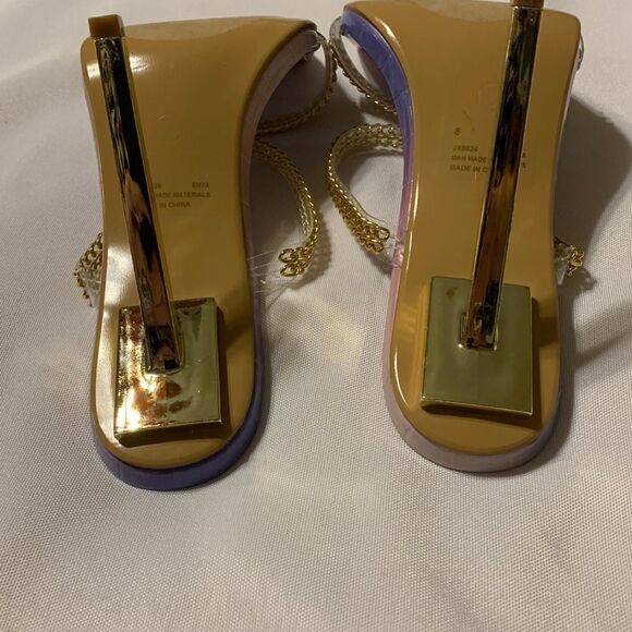 Cape Robbin Size 8 Strappy goldchain heels with goldtone heels - Picture 7 of 13